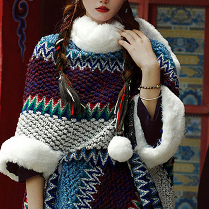 Buddha Stones Tibetischer mehrfarbig gestreifter Schal für den Winter, gemütlicher Reiseschal - image 38