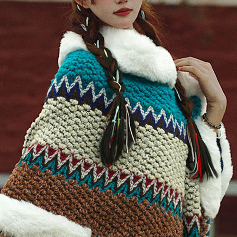 Buddha Stones Tibetischer mehrfarbig gestreifter Schal für den Winter, gemütlicher Reiseschal - image 47