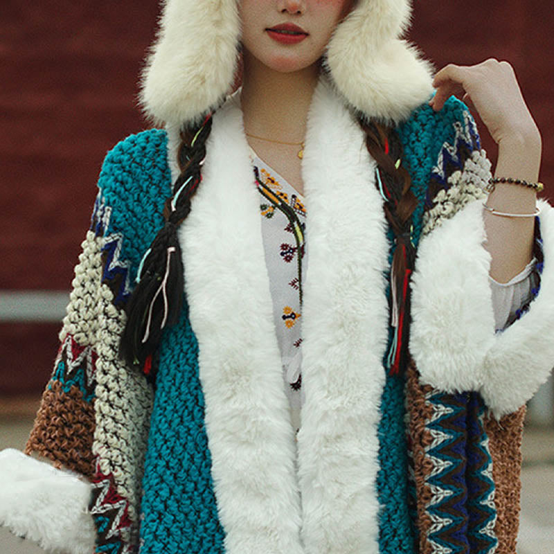 Buddha Stones Tibetischer mehrfarbig gestreifter Schal für den Winter, gemütlicher Reiseschal - image 49