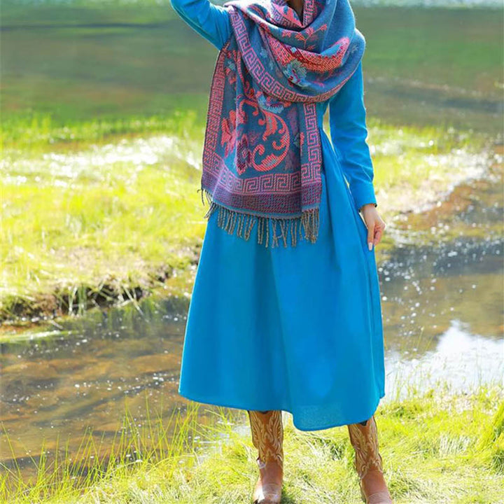 Buddha Stones, tibetische Blumen, Blätter, Muster, Design, Schal, gemütlicher Reiseschal - image 16