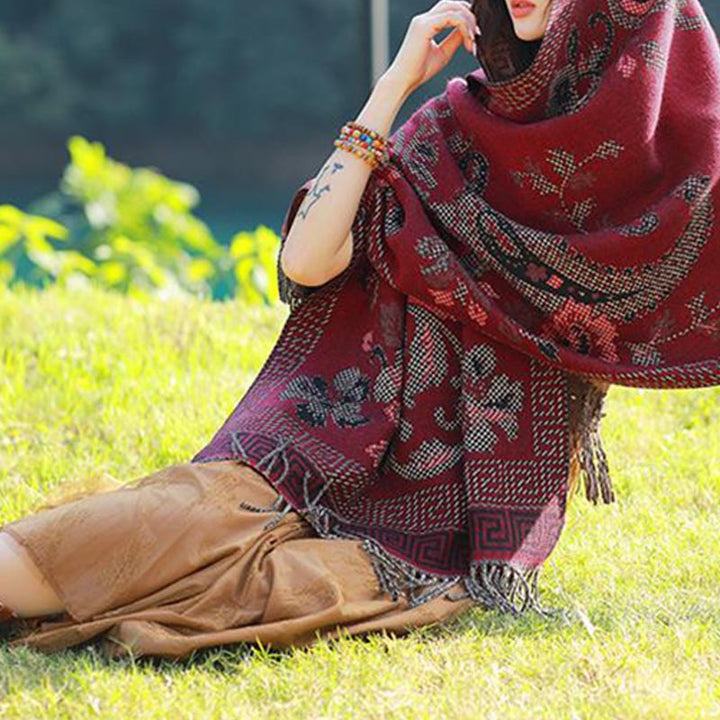 Buddha Stones, tibetische Blumen, Blätter, Muster, Design, Schal, gemütlicher Reiseschal - image 29