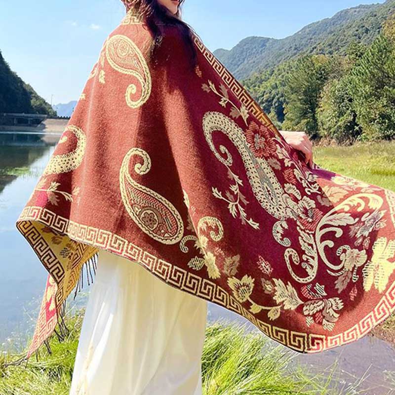 Buddha Stones, tibetische Blumen, Blätter, Muster, Design, Schal, gemütlicher Reiseschal - image 32