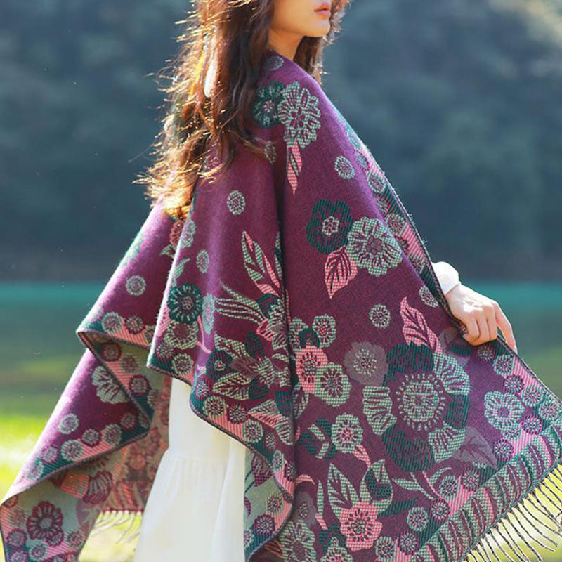 Schal mit Buddha Stonesn, tibetischer Blume, Blumenmuster, Blättermuster, gemütlicher Reiseschal - image 12