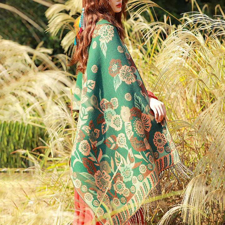 Schal mit Buddha Stonesn, tibetischer Blume, Blumenmuster, Blättermuster, gemütlicher Reiseschal - image 24