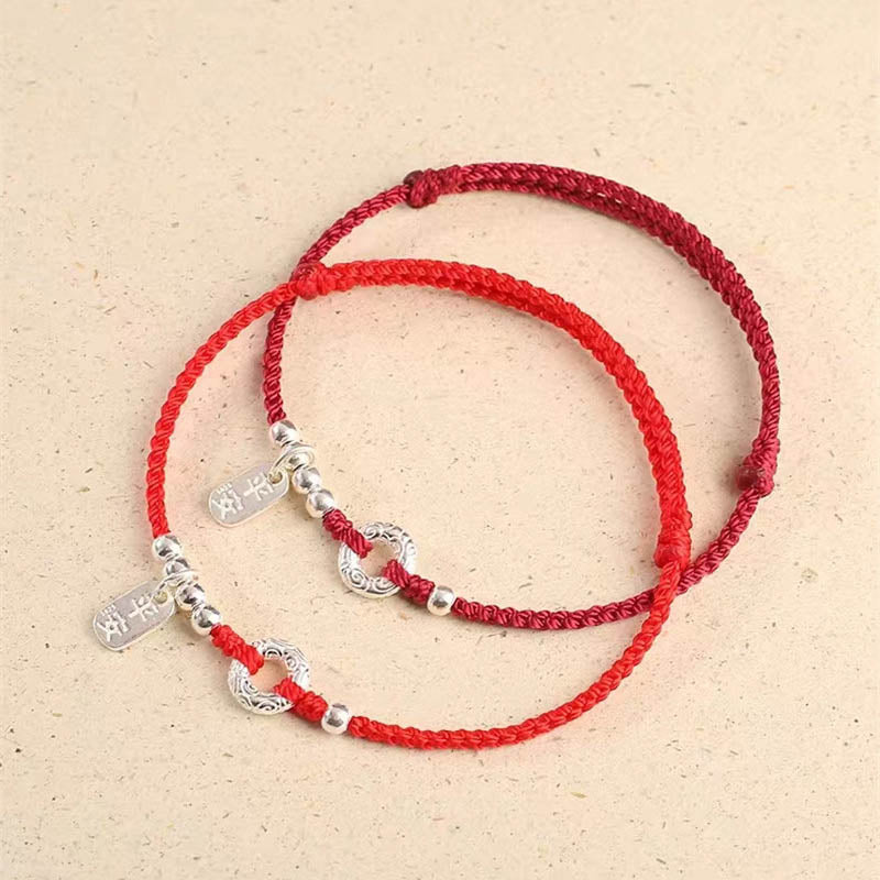 Buddha Stones, 925er-Sterlingsilber, verheißungsvolle Wolken, Friedensschnalle, sicheres und gesundes Armband, Fußkettchen - image 1