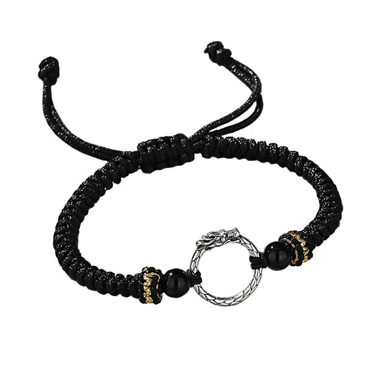 Buddha Stones Handgefertigtes Armband aus 925er-Sterlingsilber, Jahr des Drachen, Phönix, Friedensschnalle, Glückspaar - image 3