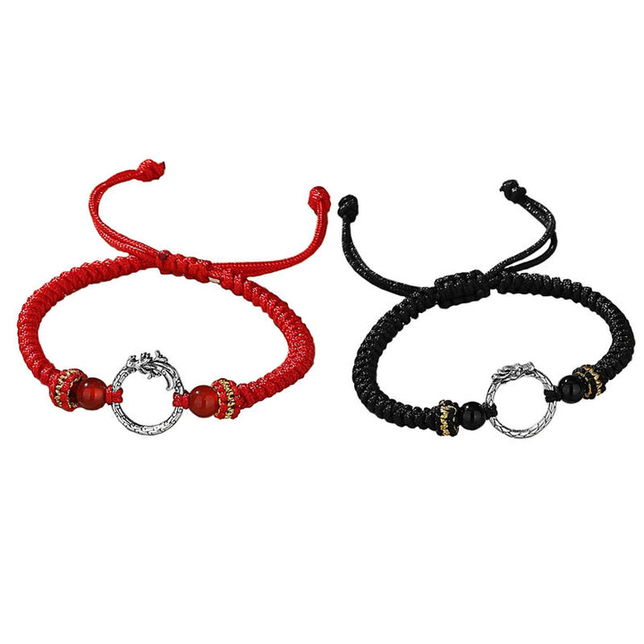 Buddha Stones Handgefertigtes Armband aus 925er-Sterlingsilber, Jahr des Drachen, Phönix, Friedensschnalle, Glückspaar - image 13