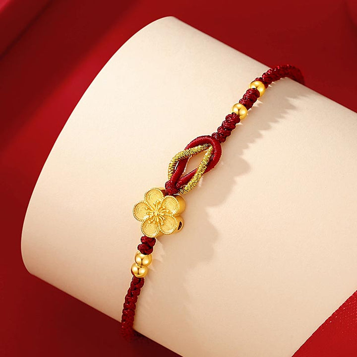 Buddha Stones Handgefertigtes Glücksarmband aus 925er-Sterlingsilber, Kirschblüten, Sakura-Chalcedon - image 1