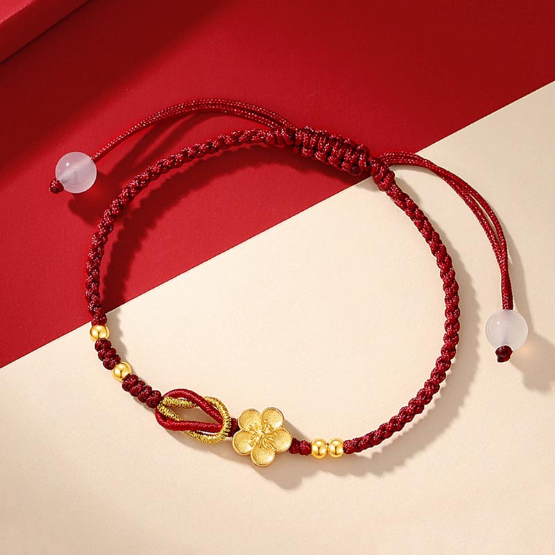 Buddha Stones Handgefertigtes Glücksarmband aus 925er-Sterlingsilber, Kirschblüten, Sakura-Chalcedon - image 3