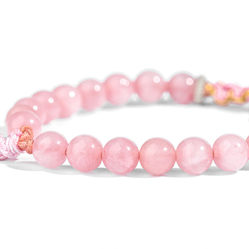 Buddha Stones 999 Sterling Silber natürliches rotes Achat-Rosa-Kristall-Kirschblüten-Armband - image 5