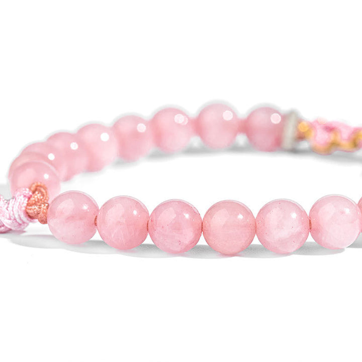 Buddha Stones 999 Sterling Silber natürliches rotes Achat-Rosa-Kristall-Kirschblüten-Armband - image 5