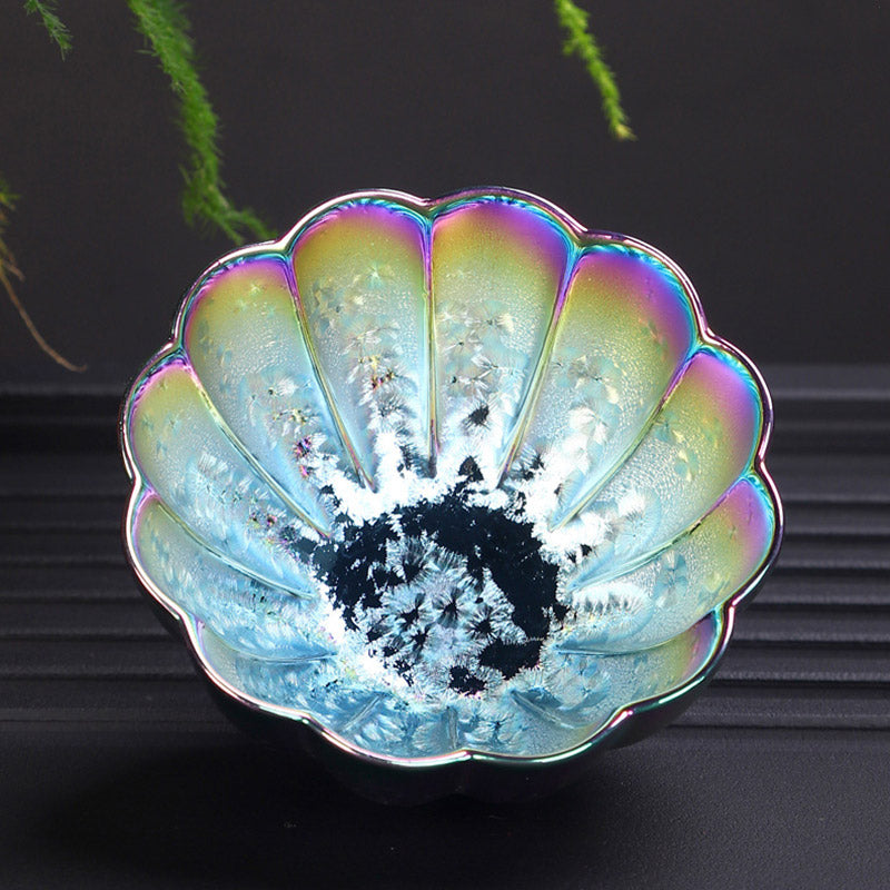 Buddha Stones, Regenbogenfarben, Jianzhan-Keramik-Teetasse, Kung-Fu-Teetasse, Schüssel - Bunter Becher 9 cm × 5,3 cm × 110 ml - image 0