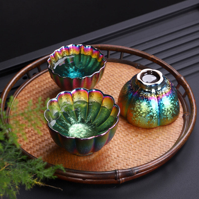 Buddha Stones, Regenbogenfarben, Jianzhan-Keramik-Teetasse, Kung-Fu-Teetasse, Schüssel - image 1