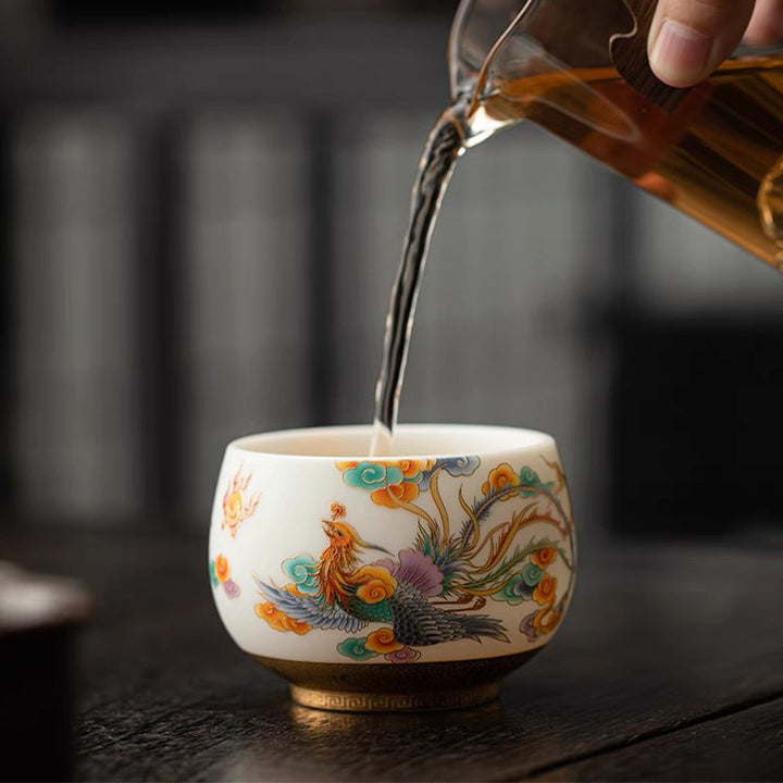 Buddha Stones, Drache, Phönix, verheißungsvolle Wolken, Keramik-Teetasse, Kung-Fu-Teetasse - image 9