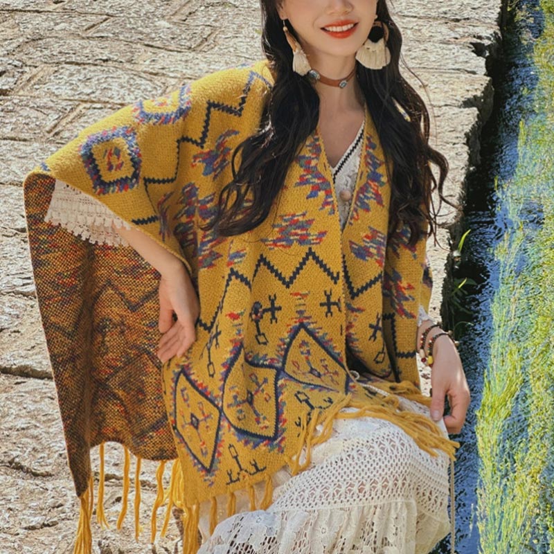 Tibetischer Schal mit Buddha Stonesn, gestreift, Geometrie-Muster, Winter, gemütlich, für Reisen, gestrickter Schal - image 1