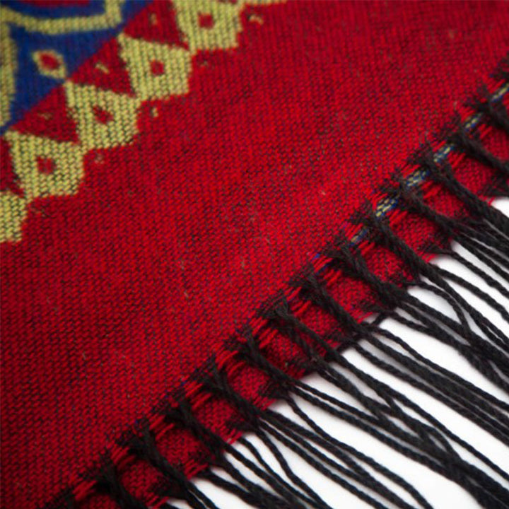 Tibetischer Schal mit Buddha Stonesn, rot, Liebesherz, Quaste, Kapuzenumhang, Winter, gemütlicher Reiseschal - image 19