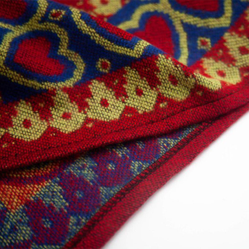 Tibetischer Schal mit Buddha Stonesn, rot, Liebesherz, Quaste, Kapuzenumhang, Winter, gemütlicher Reiseschal - image 21