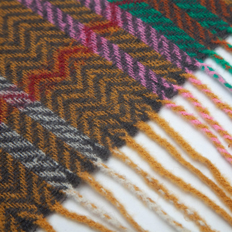 Tibetischer Schal mit Buddha Stonesn, bunte Wellenlinie, Quasten, gemütlicher Winter-Reiseschal - image 23