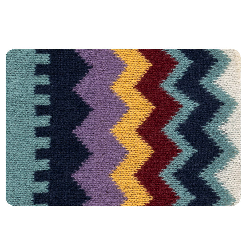 Tibetischer Schal mit Buddha Stonesn, bunt gestreift, Wellenlinie, Quasten, gemütlicher Winter-Reiseschal - image 11