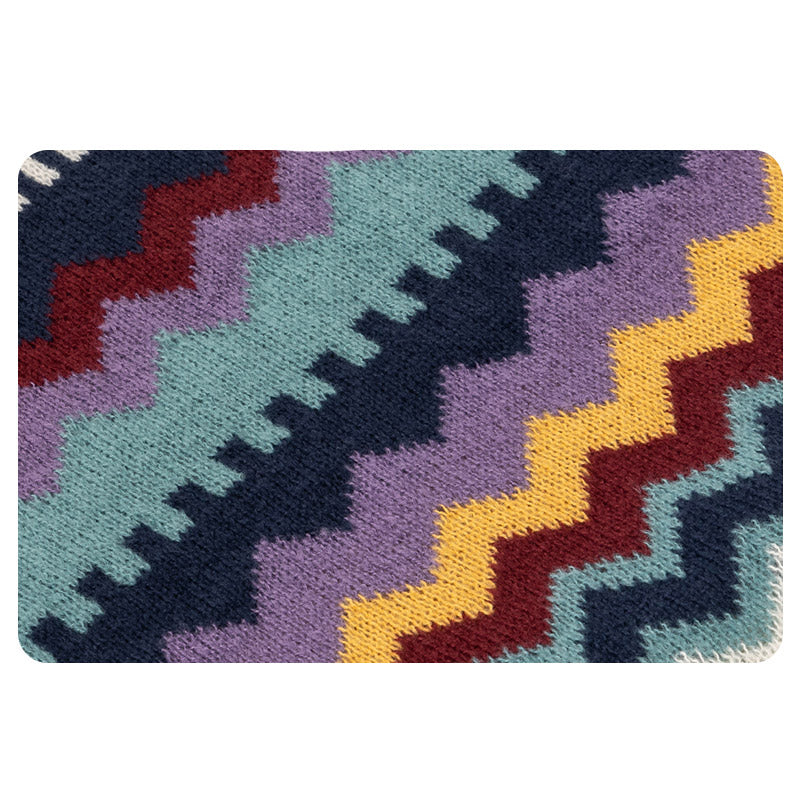 Tibetischer Schal mit Buddha Stonesn, bunt gestreift, Wellenlinie, Quasten, gemütlicher Winter-Reiseschal - image 12