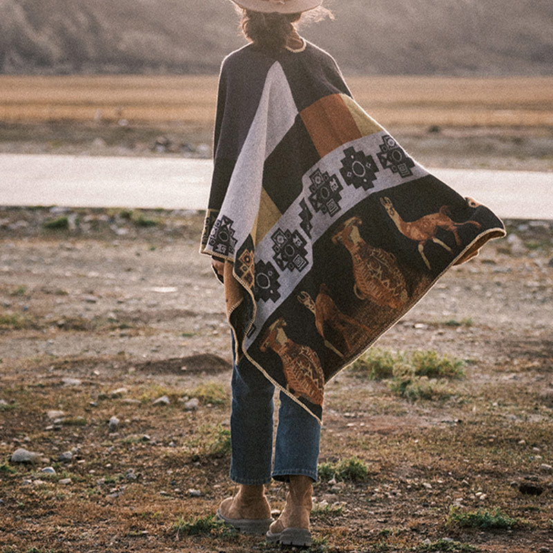 Buddha Stones Tibetischer Schal Hirsch Vase Geometrische Formen Winter Gemütlicher Reiseschal Wickel - image 12