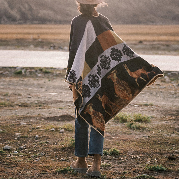 Buddha Stones Tibetischer Schal Hirsch Vase Geometrische Formen Winter Gemütlicher Reiseschal Wickel - image 12