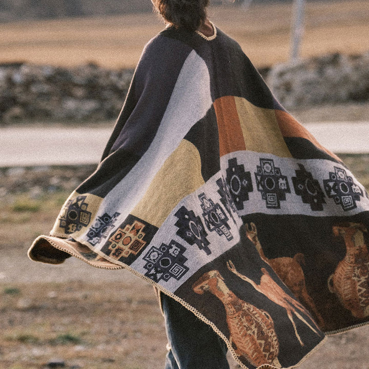 Buddha Stones Tibetischer Schal Hirsch Vase Geometrische Formen Winter Gemütlicher Reiseschal Wickel - image 10