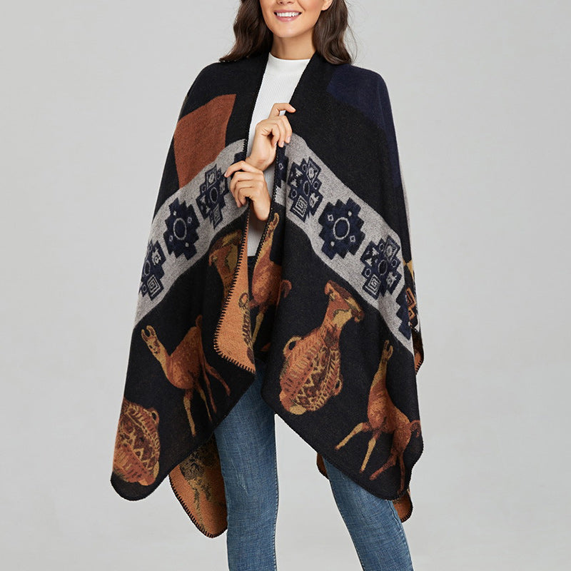 Buddha Stones Tibetischer Schal Hirsch Vase Geometrische Formen Winter Gemütlicher Reiseschal Wickel - image 19