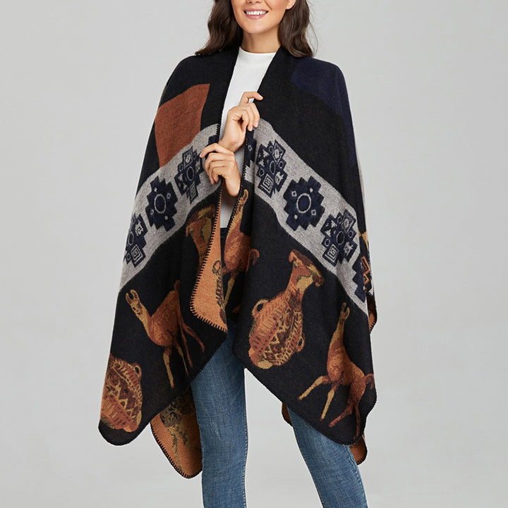 Buddha Stones Tibetischer Schal Hirsch Vase Geometrische Formen Winter Gemütlicher Reiseschal Wickel - image 19