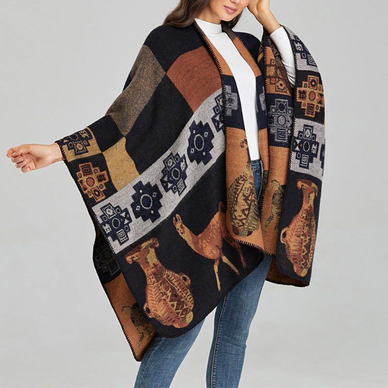 Buddha Stones Tibetischer Schal Hirsch Vase Geometrische Formen Winter Gemütlicher Reiseschal Wickel - image 18