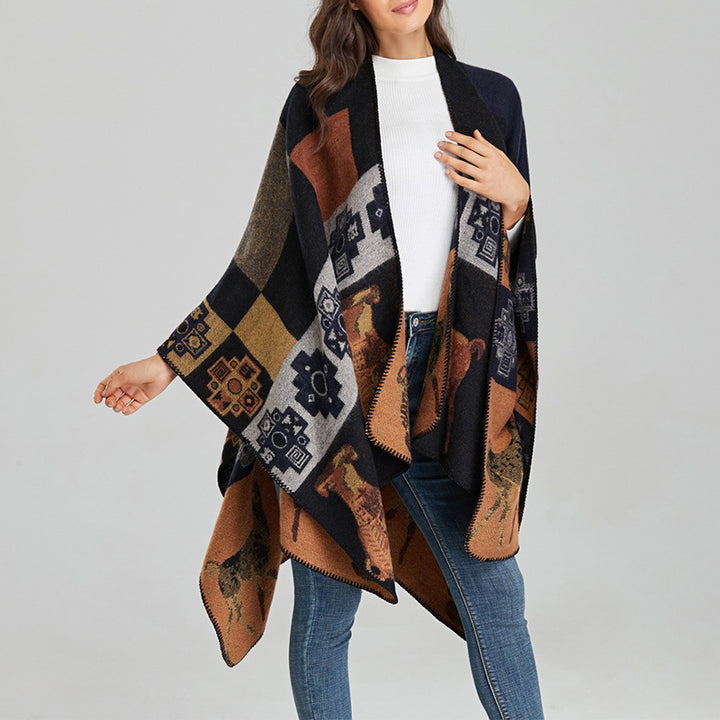 Buddha Stones Tibetischer Schal Hirsch Vase Geometrische Formen Winter Gemütlicher Reiseschal Wickel - image 21