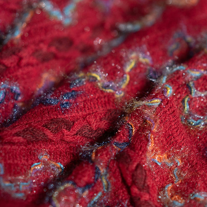 Buddha Stones Tibetischer bunt gestreifter Schal mit Quasten, Pullover für den Winter, gemütlicher Reiseschal - image 12