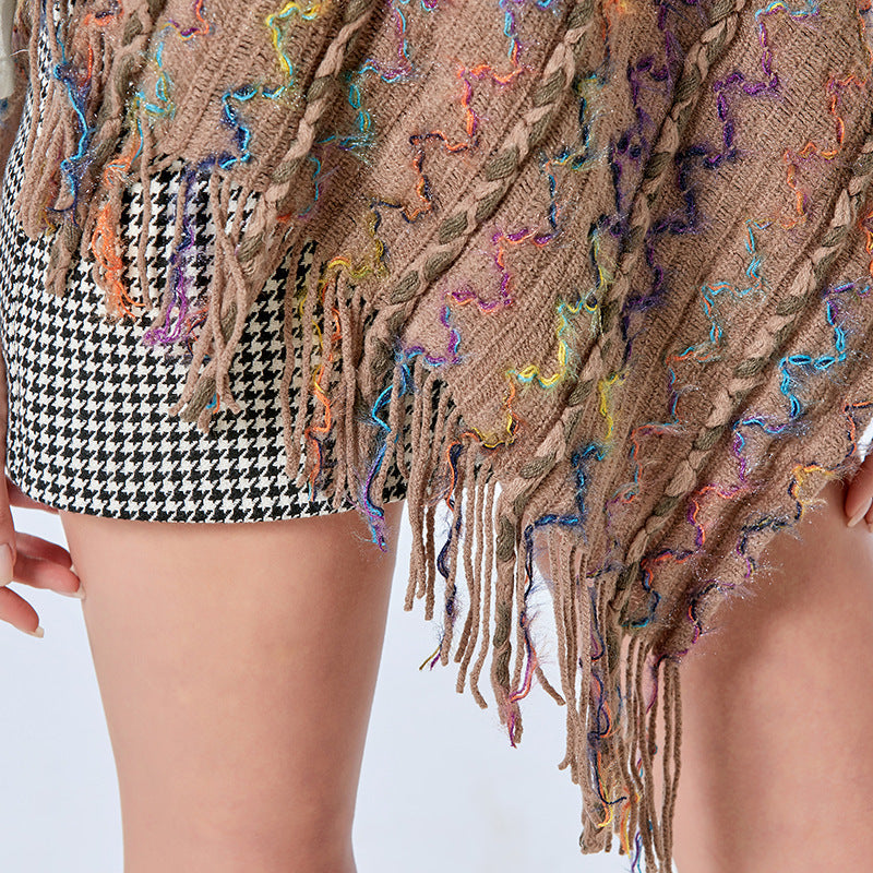 Buddha Stones Tibetischer bunt gestreifter Schal mit Quasten, Pullover für den Winter, gemütlicher Reiseschal - image 29