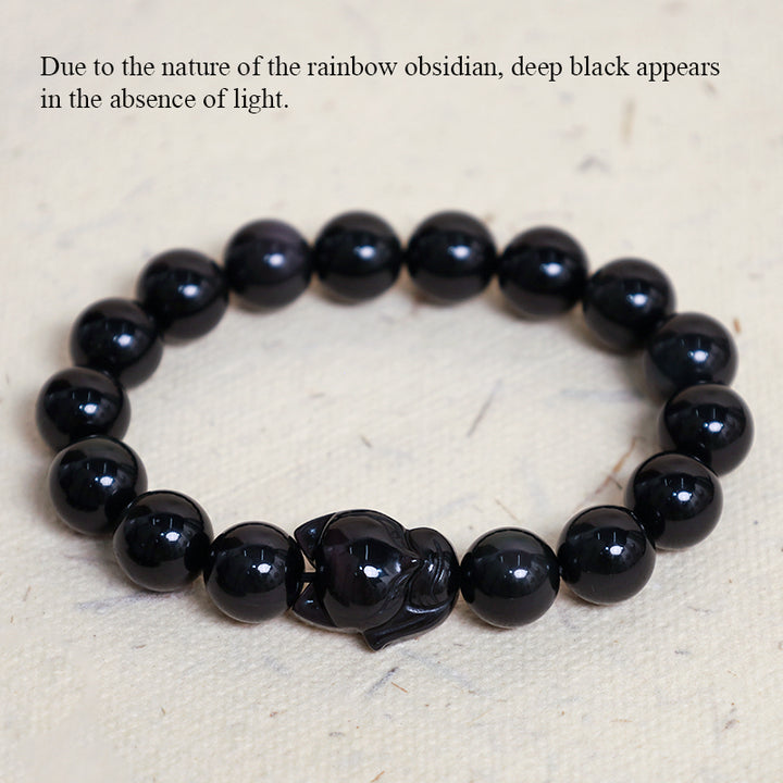 Buddha Stones Regenbogen-Obsidian-Fuchs-heilendes positives Armband - image 6