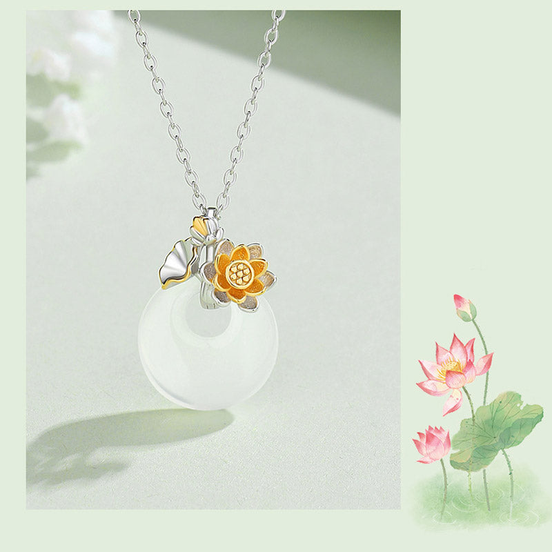 Buddha Stones 925 Sterling Silber Runder Chalcedon Zwölf Monate Blumenharmonie Halskettenanhänger - image 14