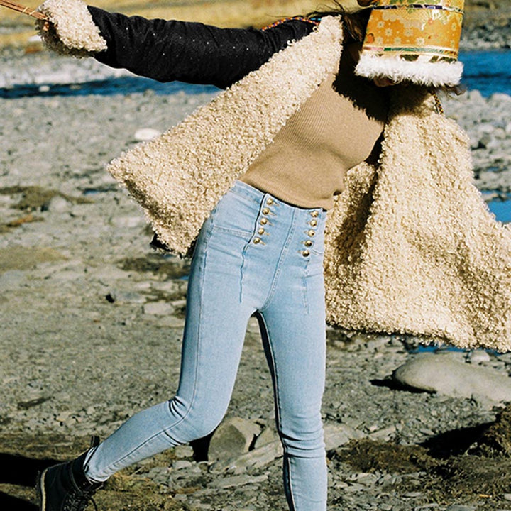 Buddha Stones Tibetische Kleidung Lhasa Fleece gefüttertes Top Winter Damen Kleidung - image 7