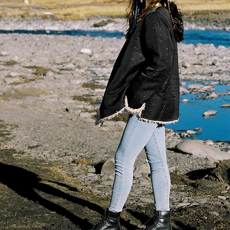 Buddha Stones Tibetische Kleidung Lhasa Fleece gefüttertes Top Winter Damen Kleidung - image 9