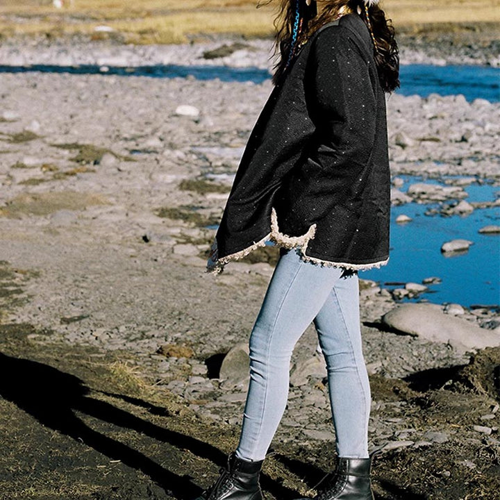 Buddha Stones Tibetische Kleidung Lhasa Fleece gefüttertes Top Winter Damen Kleidung - image 9