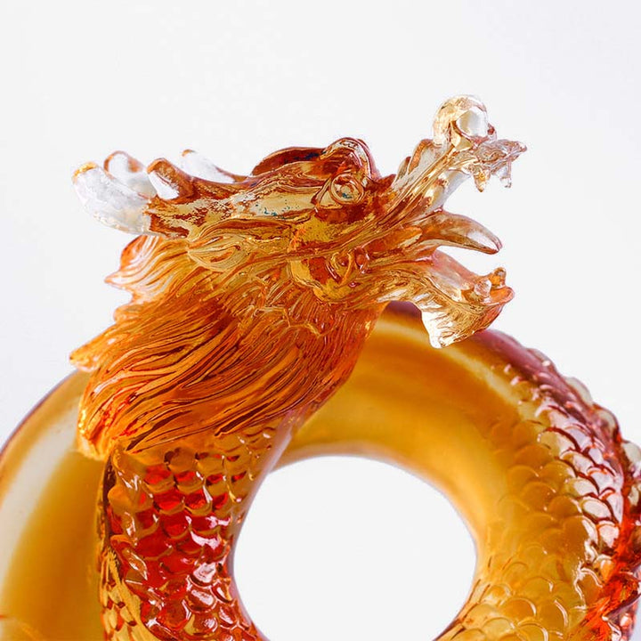 Buddha Stones, Jahr des Drachen, handgefertigt, chinesischer Tierkreis, gelber Drache, Liuli, Kristallkunstwerk, Schutz, Dekoration für Zuhause und Büro - image 6