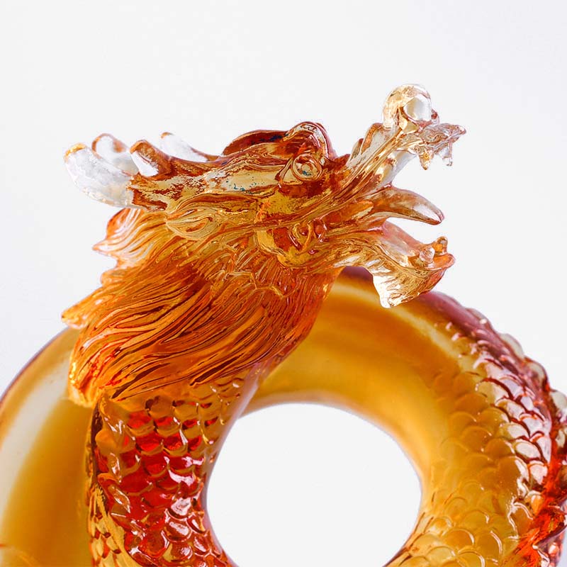 Buddha Stones, Jahr des Drachen, handgefertigt, chinesischer Tierkreis, gelber Drache, Liuli, Kristallkunstwerk, Schutz, Dekoration für Zuhause und Büro - image 6