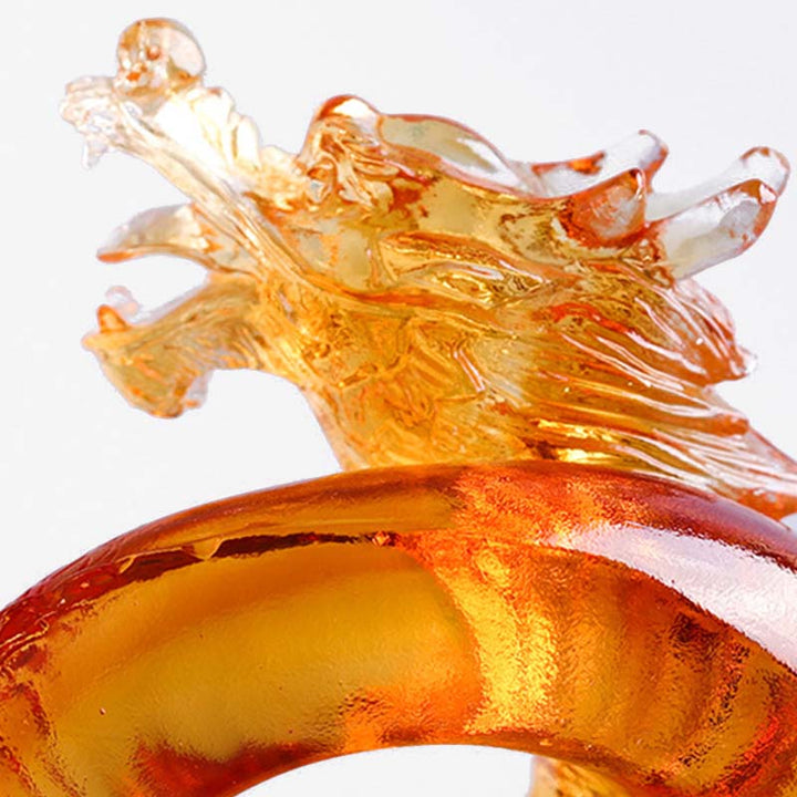 Buddha Stones, Jahr des Drachen, handgefertigt, chinesischer Tierkreis, gelber Drache, Liuli, Kristallkunstwerk, Schutz, Dekoration für Zuhause und Büro - image 7