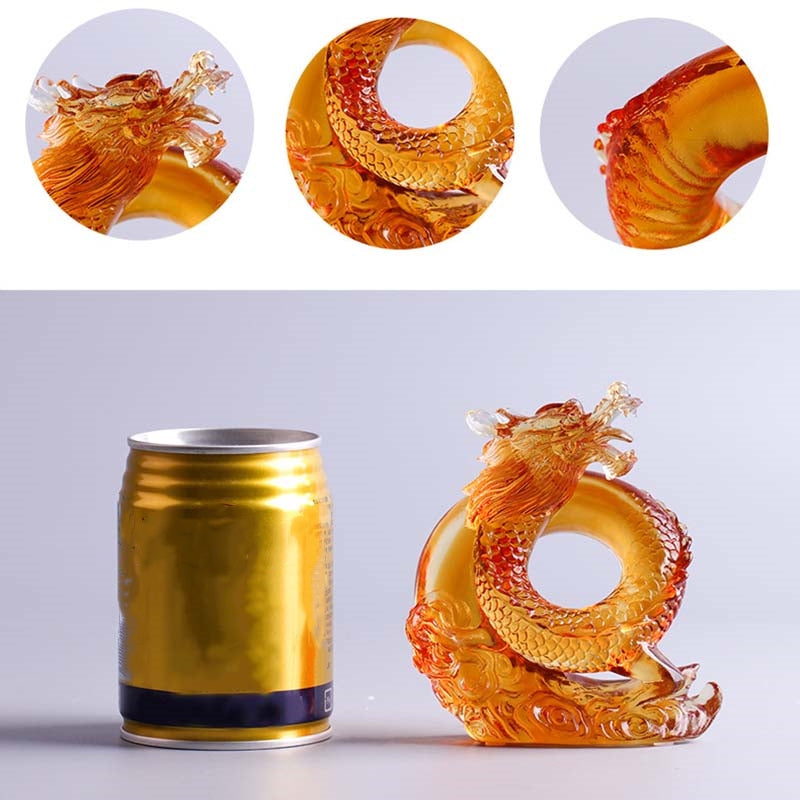 Buddha Stones, Jahr des Drachen, handgefertigt, chinesischer Tierkreis, gelber Drache, Liuli, Kristallkunstwerk, Schutz, Dekoration für Zuhause und Büro - image 11