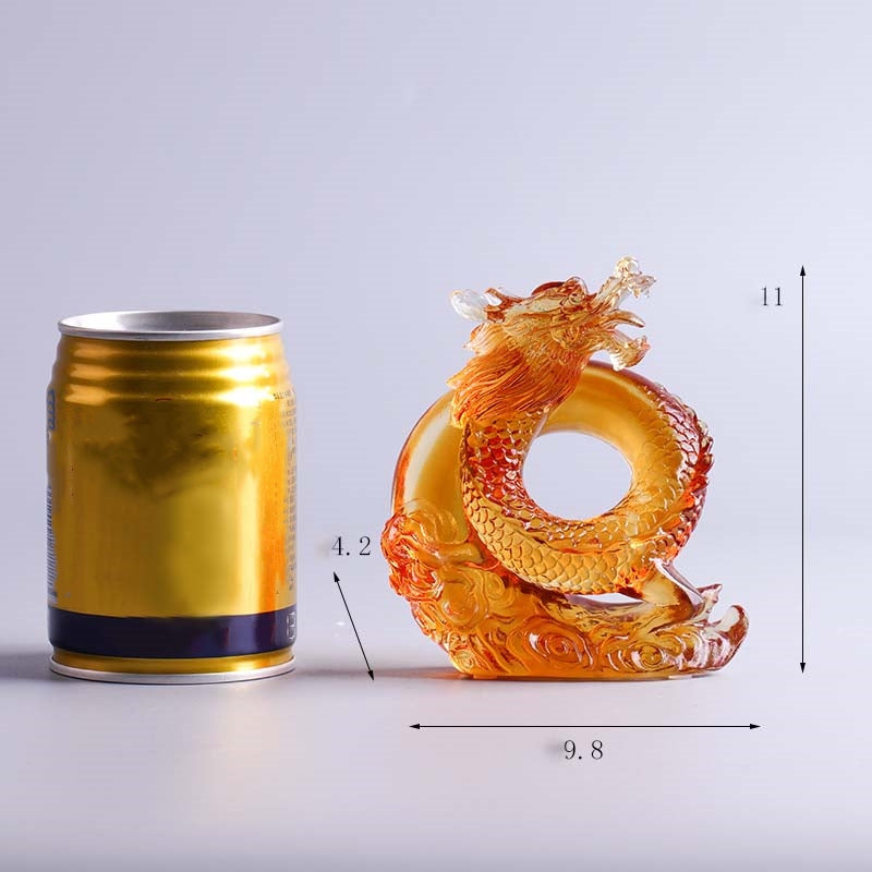 Buddha Stones, Jahr des Drachen, handgefertigt, chinesischer Tierkreis, gelber Drache, Liuli, Kristallkunstwerk, Schutz, Dekoration für Zuhause und Büro - image 12