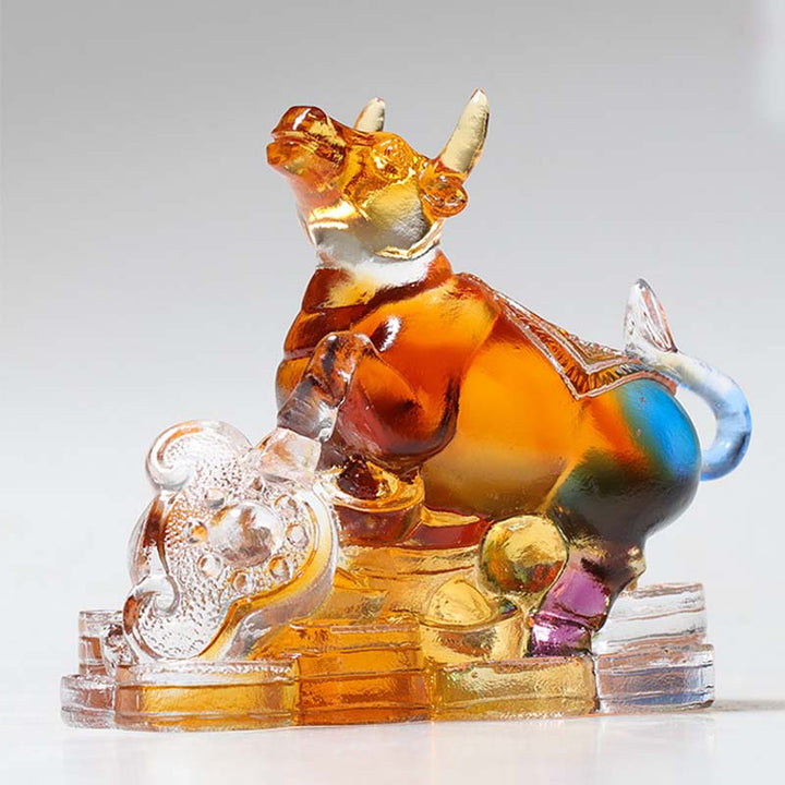 Buddha Stones, Jahr des Drachen, handgefertigt, 12 chinesische Sternzeichen, Liuli, Kristallkunstwerk, Schutz, Heimbüro-Dekoration - image 6