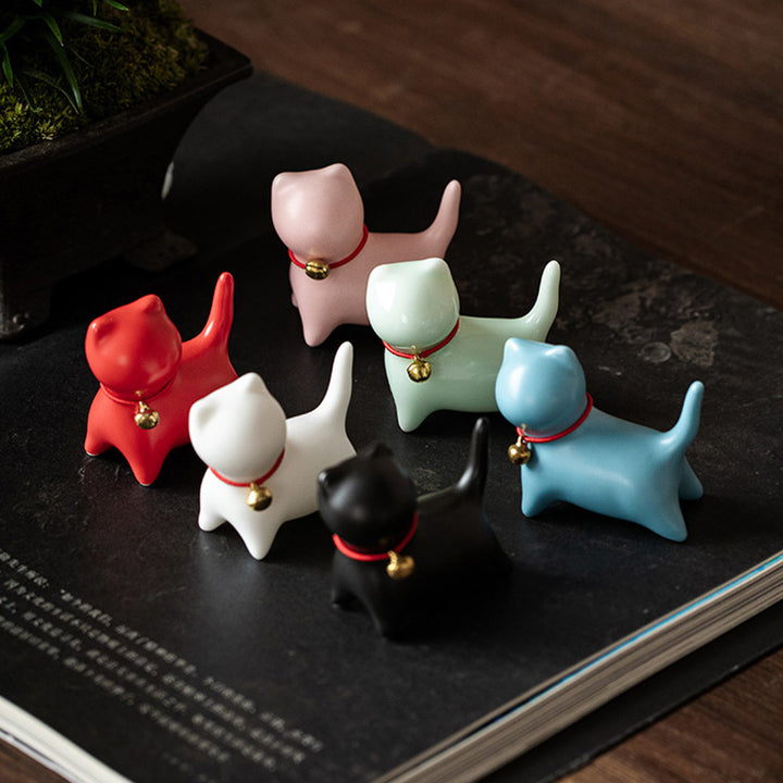 Buddha Stones Mini Kleine süße Katze Tee Haustier Keramik Home Desk Figur Dekoration - image 13