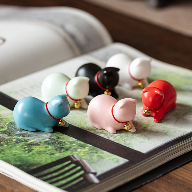Buddha Stones Mini Kleine süße Katze Tee Haustier Keramik Home Desk Figur Dekoration - image 24