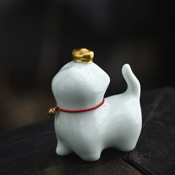 Buddha Stones Mini Lucky Cat Ingot Tea Pet Keramik Home Desk Figur Dekoration - Glückskatze, grün, 5,5 x 3,2 x 6 cm - image 15