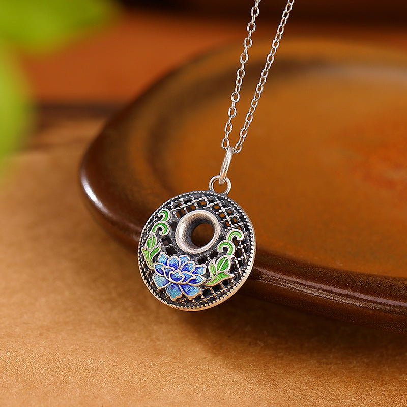 Buddha Stones 999 Sterling Silber Koi Fisch Fu Charakter Lotus Peace Schnalle Reichtum Halskette Anhänger - image 6