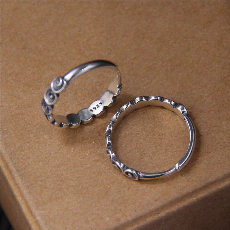 Buddha Stones Ring aus 925er-Sterlingsilber mit der Gravur „Glücksbringende Wolken“. - image 4