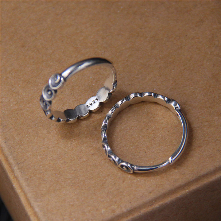 Buddha Stones Ring aus 925er-Sterlingsilber mit der Gravur „Glücksbringende Wolken“. - image 4